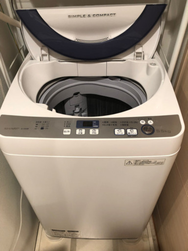 〈中古〉SHARP全自動洗濯機5.5kg　ES-GE55R