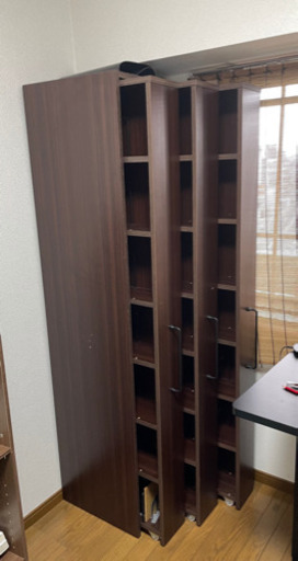 本棚 スライド レール ３列 ブラウン 漫画コミックビジネス書