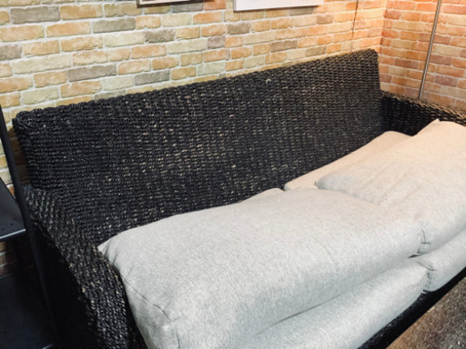☑️ヤフ売約済み「ロタ」10万円アバカアジアンソファー＋テーブルセット　極上中古