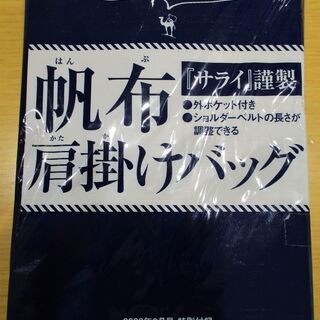 【未使用品】サライ謹製帆布肩掛けバッグ(サライ2020.8月号付録) の画像