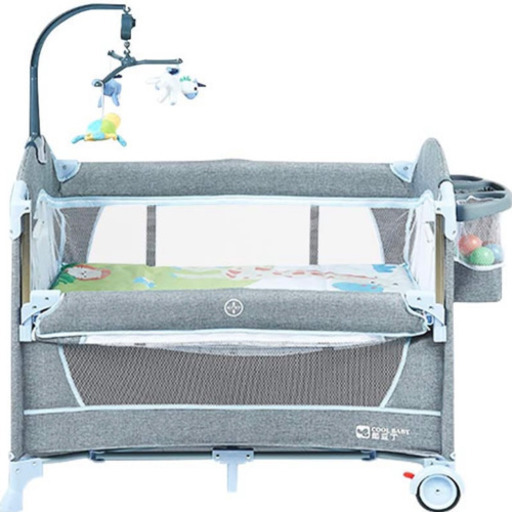 ベビーベッド サイド昇降可能 バシネット付き 折りたたみ おむつ交換台付き キャリーバッグ付