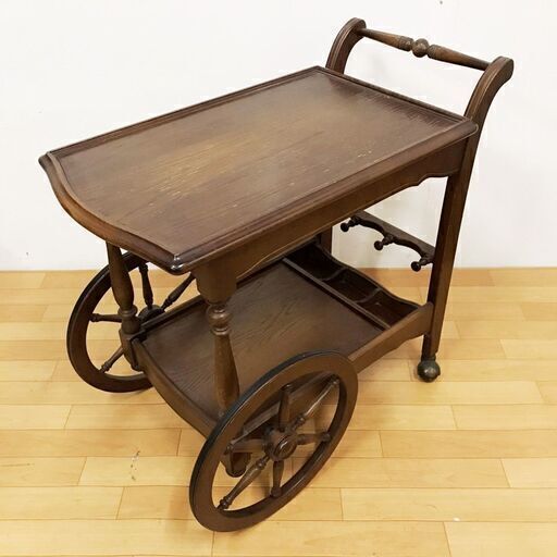 飛騨産業 キツツキ コロニアルスタイル アンティーク調 木製 キッチンワゴン 配膳カート キャスター付き　/SL2