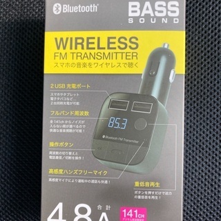 ワイヤレスFMトランスミッター(VTC-BT06 BK)新品
