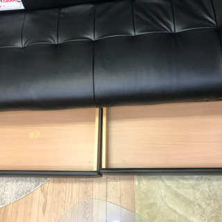 リサイクルサービス八光 田上店 配達・設置OK】ブラック 3人掛け 