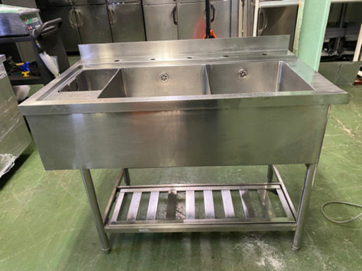 2槽シンクゴミ籠付き　1210x680x850