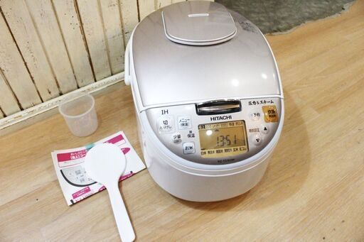 ★美品!!2019年製 圧力スチームIH炊飯器 5.5合 ふっくら御膳 RZ-TS103M シャンパンホワイト IH 圧力\u0026スチーム 大火力沸騰鉄釜 付属品あり★