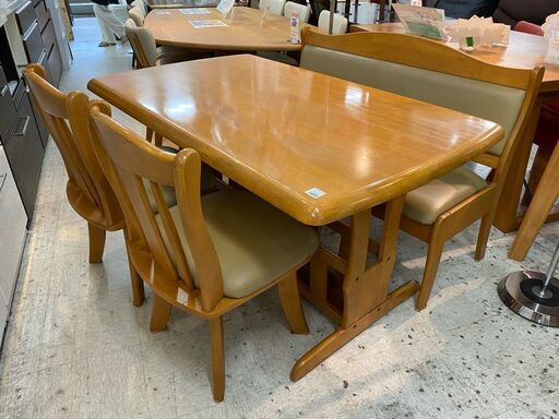 【愛品館 江戸川店】ベンチダイニングテーブル4点セット　ダイニングセット　ID:152-007679-007　配送可＆代引き配送可