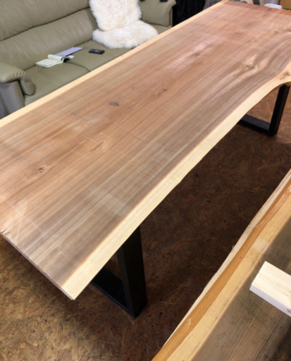 大特価 特大 W211サイズ 天然無垢 一枚板ダイニングテーブル 近場お届け無料☆