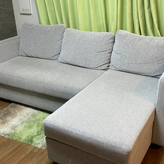 布張りカウチソファベッド(ノアーク GY)の画像