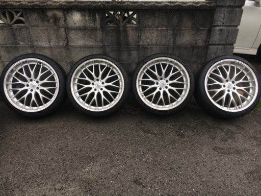 21インチ マルチフォルケッタ ハイパーシルバー/ポリッシュ　9j +38 ロックナット付きアルファード ヴェルファイア