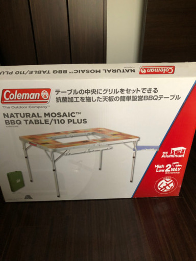 取引中☆値下げ☆コールマン(Coleman) アウトドアテーブルナチュラルモザイクBBQテーブル/110プラス