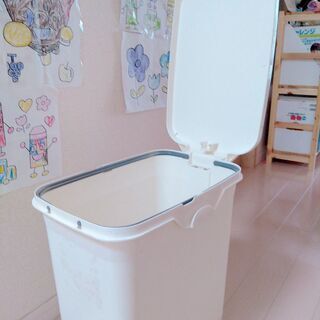 ゴミ箱 ニトリ 白 ペダルの画像