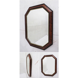 希少◇ウォールミラー 壁掛け 鏡 木製 八角形 クラシック モダン