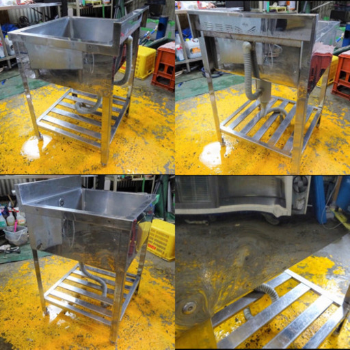 (427-015)業務用 ステンレス 1槽シンク W600D600H800BG90 中古品 一槽 流し台 厨房機器 飲食店 店舗 大阪