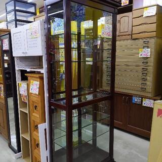 東洋家具 ガラスショーケース キャビネット 収納棚 78×34×196cm 0712-01