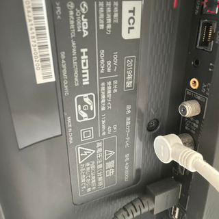 TCL　43型液晶テレビ　2019年製  値段交渉可能の画像