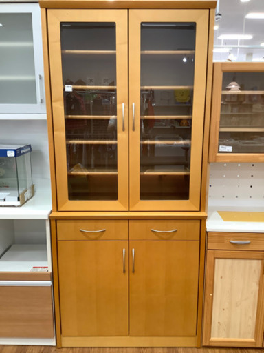 イマダ　食器棚　二枚扉　ブラウン