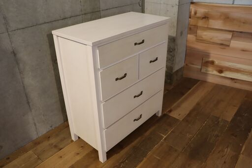 おしゃれなインテリアショップMOMO natural(モモナチュラル)のCIELE CLASSIC 75 4段5杯チェスト。ホワイトの