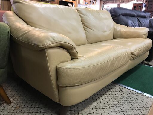 【愛品館八千代店】NATUZZI　ナツッジ　3人掛　総本革ソファ　(アイボリー)【愛八SF】