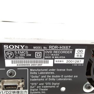 K. SONY RDR-HX67 HDD&DVDレコーダー ソニー DVDデッキ /AJ-0075-S1の画像