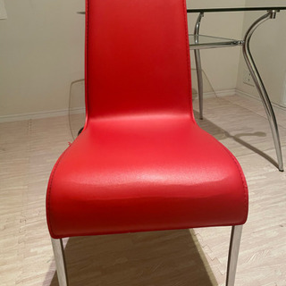 ガラストップ　ダイニングテーブル　椅子2脚の画像