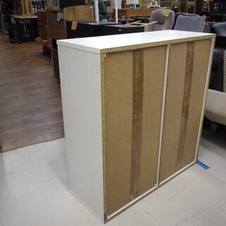 6段収納棚 幅88,5×奥35×高92,5cm 引き出し付き 本棚 整理整頓 ホワイト 白 家具 札幌 厚別店の画像