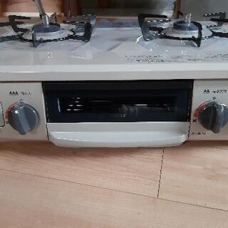 新品未使用　保証付　リンナイ　都市ガス　ガスコンロ　ベージュ　ワンタッチゴムホース付の画像
