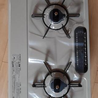 新品未使用　保証付　リンナイ　都市ガス　ガスコンロ　ベージュ　ワンタッチゴムホース付の画像