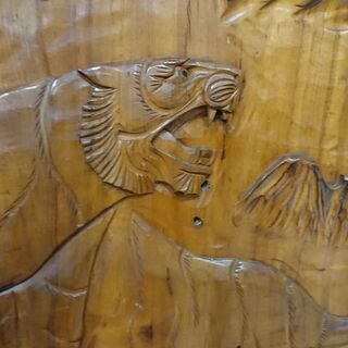 無垢｜一枚板｜虎｜彫刻衝立｜木彫衝立