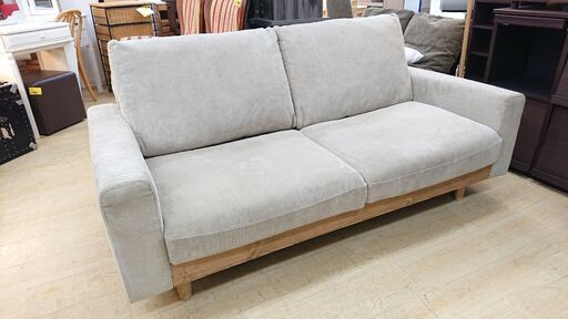 ★ ニトリ NITORI 2人用 布張り ワイド ソファー ベージュ アイボリー系 ソファ 171×87×82㎝ 定価59900円■近隣配送無料 買取帝国 朝霞店