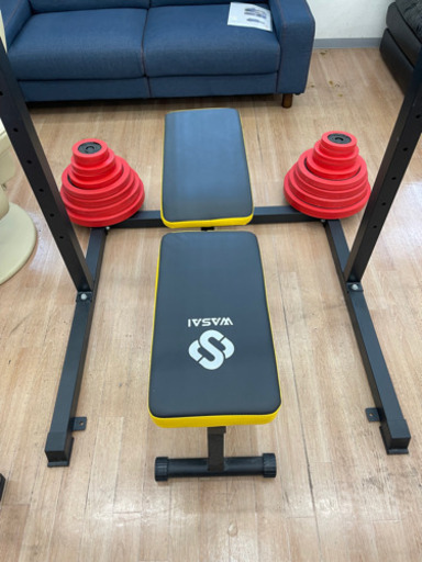 【売切れ】ベンチプレスラック バーベルスタンド 懸垂 フラットベンチ トレーニング(重量140kg※シャフト含む※）?自社配送時?代引