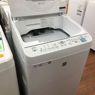 【リサイクルショップどりーむ天保山店】3251　洗濯乾燥機　SHARP　シャープ　ES-T5E7-KW　洗濯容量5.5Kg　乾燥容量3.5Kg　2020年製　中古品【3ヵ月保証付き】の画像