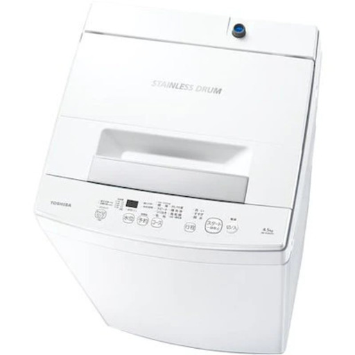 東芝 AW-45M9-W 全自動洗濯機 (洗濯4.5kg) ピュアホワイト 13,000円