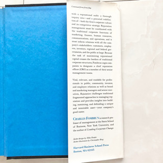 【ネット決済・配送】Reputation Realizing Value from the Corporate Image 洋書 本 book Charles J. Fombrun Harvard Business School Pressの画像