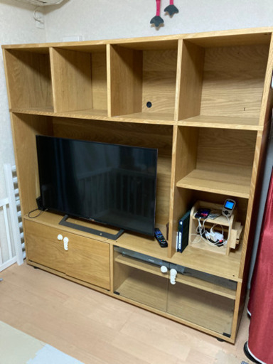 夏休み値下げします！無印のテレビ台　収納力抜群！オーク材　(交換もありです)