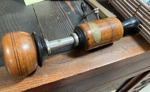 【昭和レトロ】アンティーク 木製 手動マッサージ機 USED