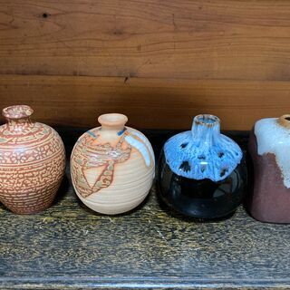 陶器の一輪挿し 花瓶 4個セット