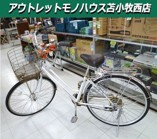 自転車 27インチ シルバー 6段変速 ママチャリ ハンドルロック Festive 苫小牧西店