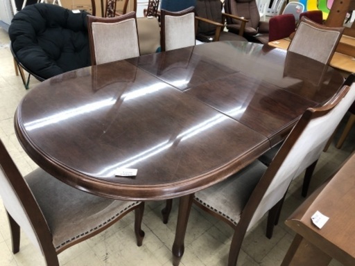 maruniダイニング7点セット ベルサイユ伸長式テーブル 猫脚