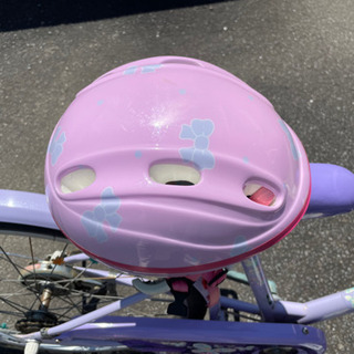 【取引完了しました】女の子 22インチ自転車 ブリヂストン エコパル 新品LEDライト ヘルメット付きの画像