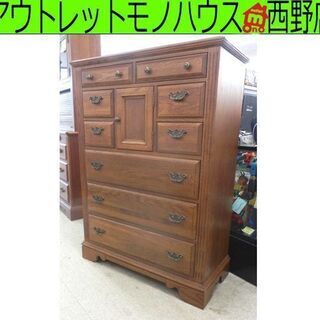 アメリカンヴィンテージ家具 Broyhill/ブロイヒル 6段チェスト 102×46×141 ミッドセンチュリー 引出し 扉 タンス ビンテージ アンティーク レトロ 札幌 西野店