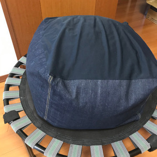 人をダメにする　ソファ　デニム柄