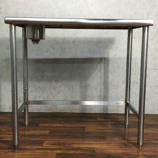 ⭕⭕⭕PH1/78　ステンレス 作業台 業務用 厨房機器 調理台 排水 置台 H83.5×W90×D60㎝ 丸穴 シンク⭕⭕⭕の画像