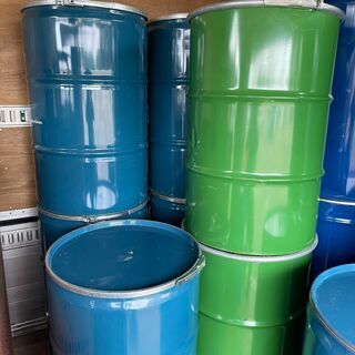 在庫30本【オープンドラム③】200L（上蓋有り、パンチングタイ...