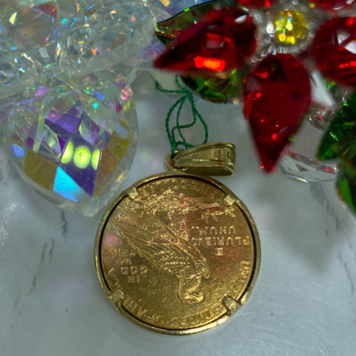 【中古品】K18/k21.6  オールドインディアン  11.4g［8］