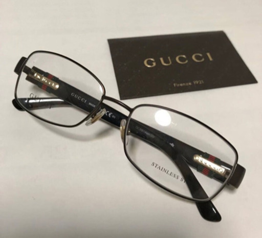 【週末限定値引‼︎】新品 未使用 GUCCI メガネフレーム グッチ ステンレス ブラウン おしゃれ メンズ レディース サングラスに イタリア製 フルリム
