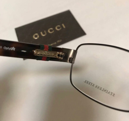【週末限定値引‼︎】新品 未使用 GUCCI メガネフレーム グッチ ステンレス ブラウン おしゃれ メンズ レディース サングラスに