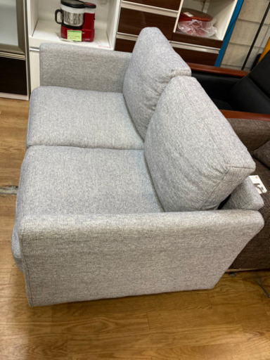 2人掛けソファ グレー ファブリック 中古