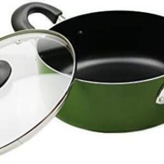 未使用☆パール金属 両手鍋 20cm ガラス鍋蓋付 IH対応 フッ素加工 フォア H-1865

の画像