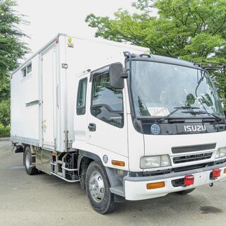 値下交渉有 走行奇跡の１万２千ｋｍ 元災害救援車 格納PG オートマ いすゞフォワード ８ナンバー NOX適合 イベントカー キャンピング カー移動販売車の画像